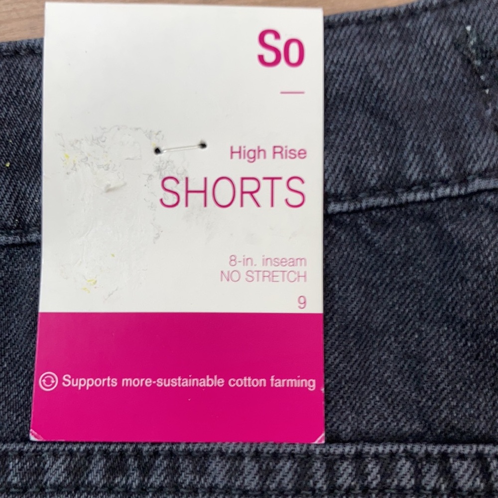 SO high rise black denim jean short 8 in inseam size 13 jrs - Picture 6 of 13
